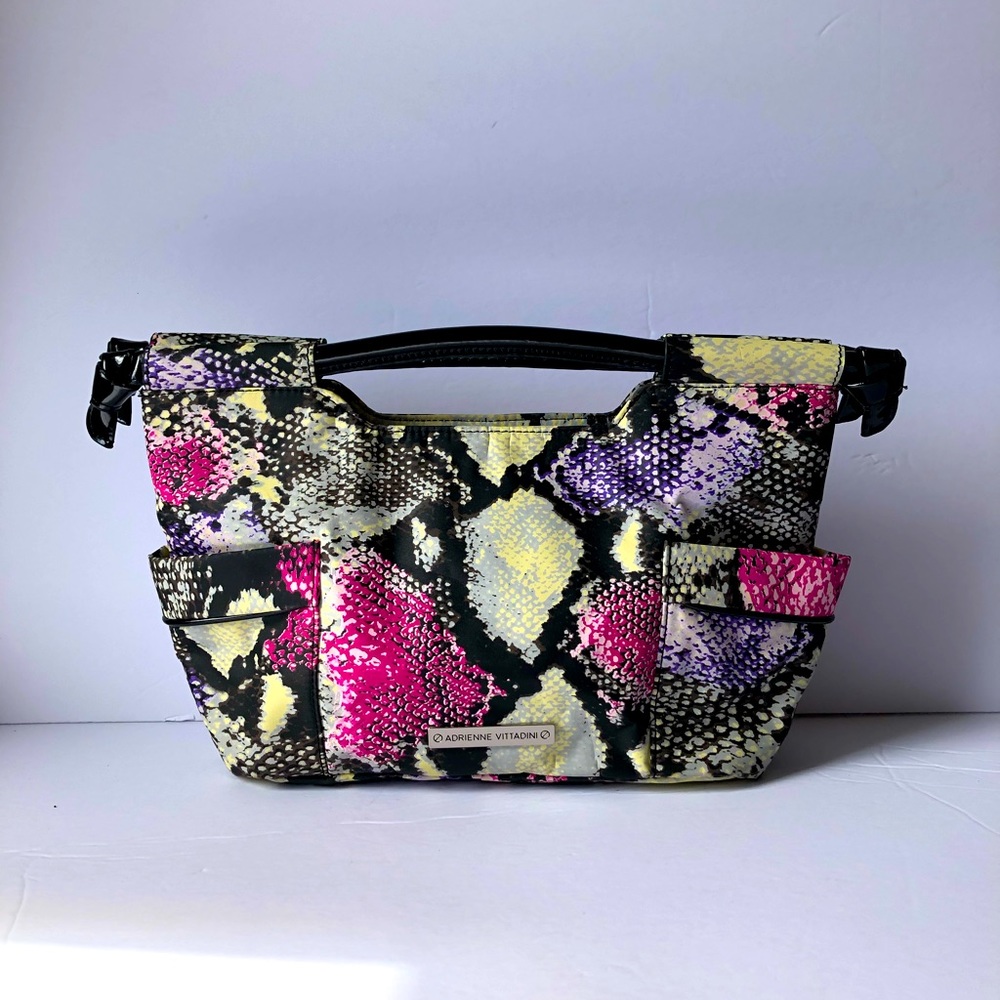 ADRIENNE VITTADINI top-handle purse python nylon
